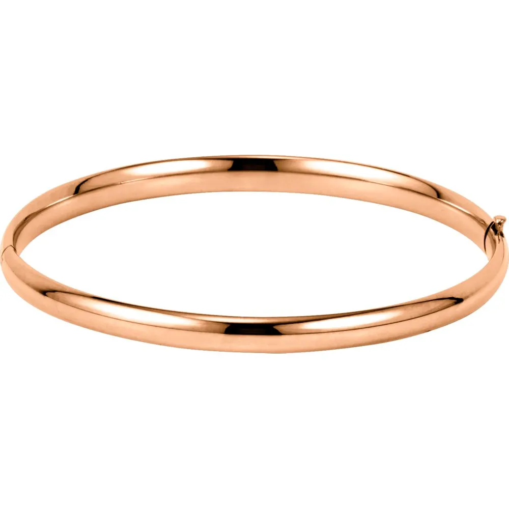 14k Rose Gold 4.75mm Hinged Bangle Bracelet