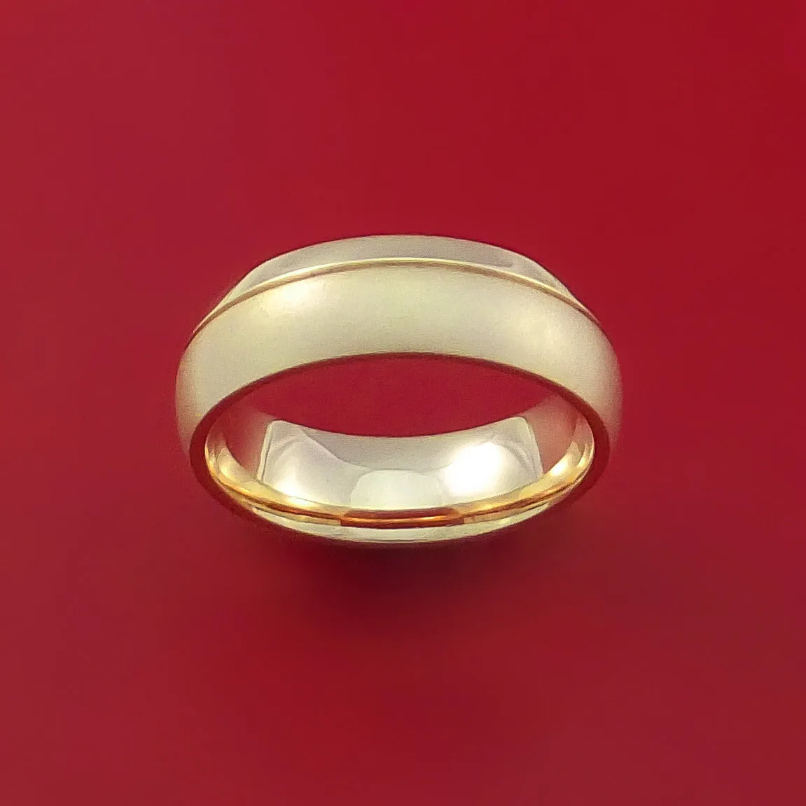 14K Rose Gold Classic Style Band with Two-Tone Finish Custom Made Ring