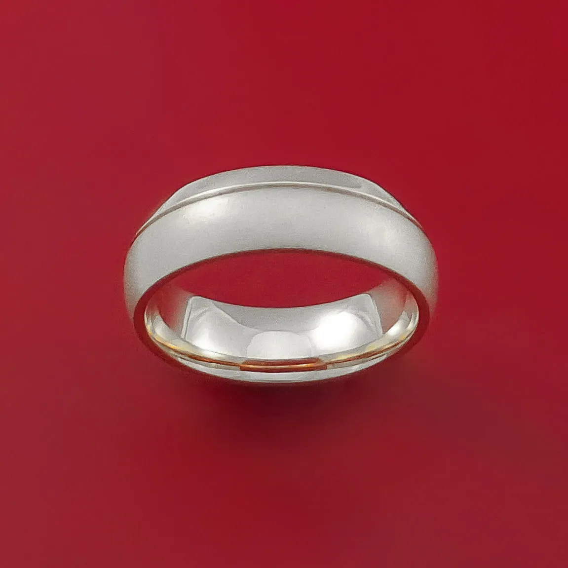 14K Rose Gold Classic Style Band with Two-Tone Finish Custom Made Ring