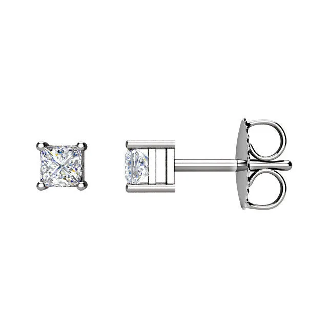 14k White Gold 1/3 CTW Diamond Earrings