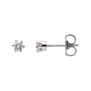 14k White Gold 1/4 CTW Diamond Friction Post Stud Earrings