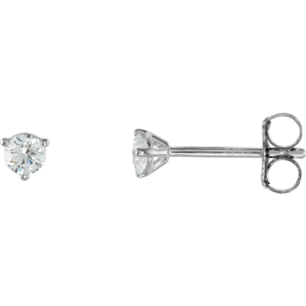 14k White Gold 1/5 CTW Diamond Stud Earrings