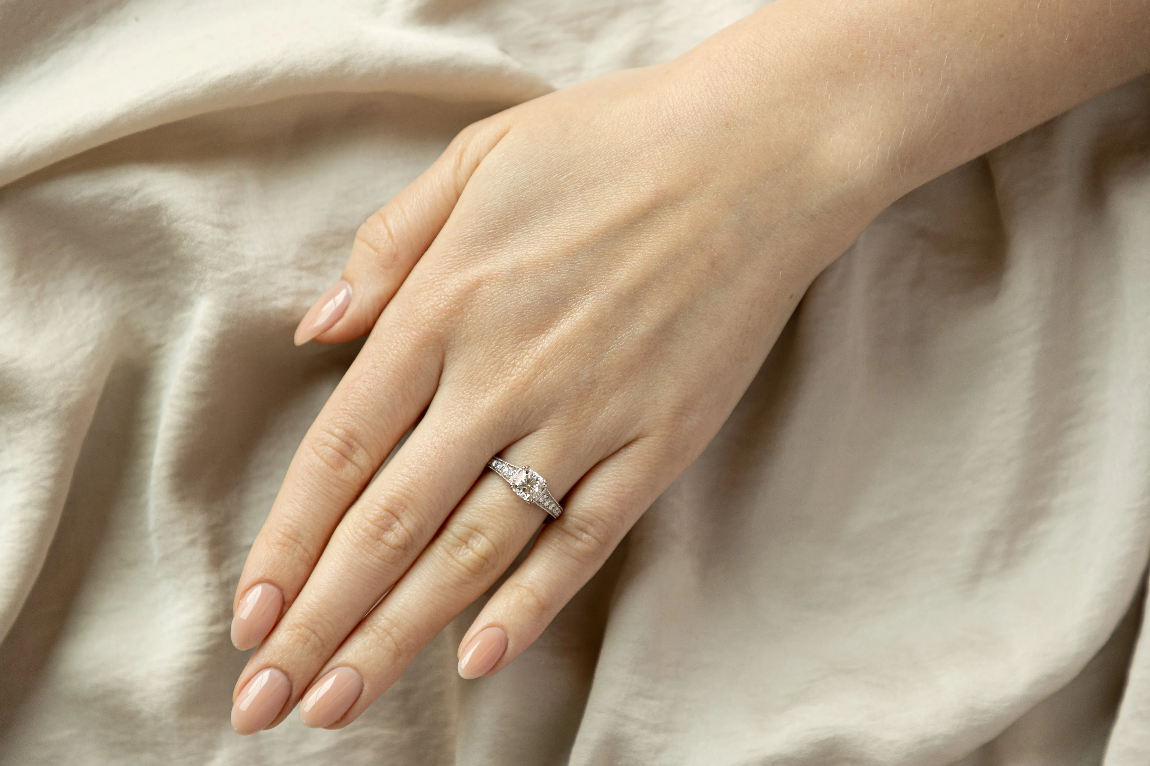 14K White Gold 1.66 Carat Cushion Cut Diamond Engagement Ring GIA Certified