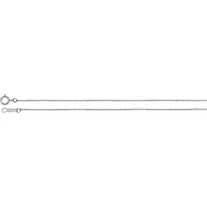 14k White Gold 1mm Diamond Cut Cable 7" Chain