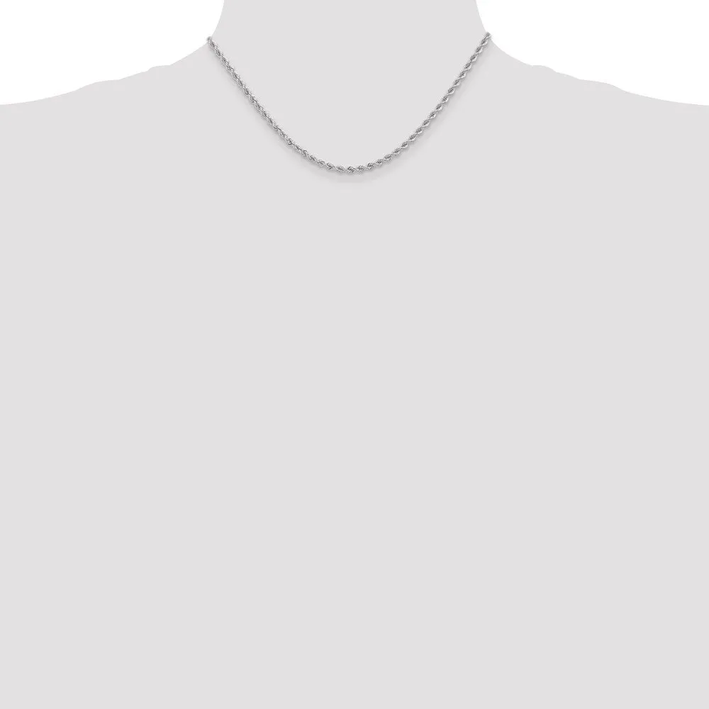 14K White Gold 2.75mm Regular Rope Chain