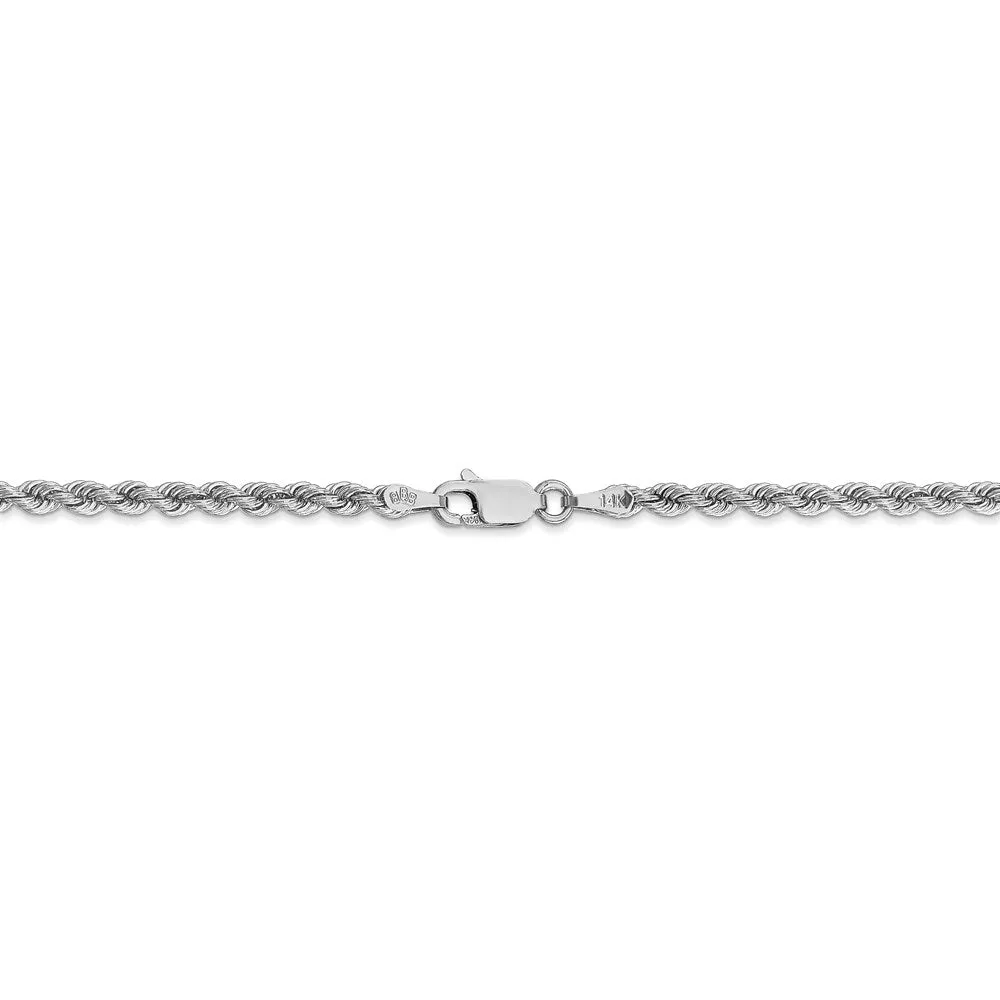 14K White Gold 2.75mm Regular Rope Chain