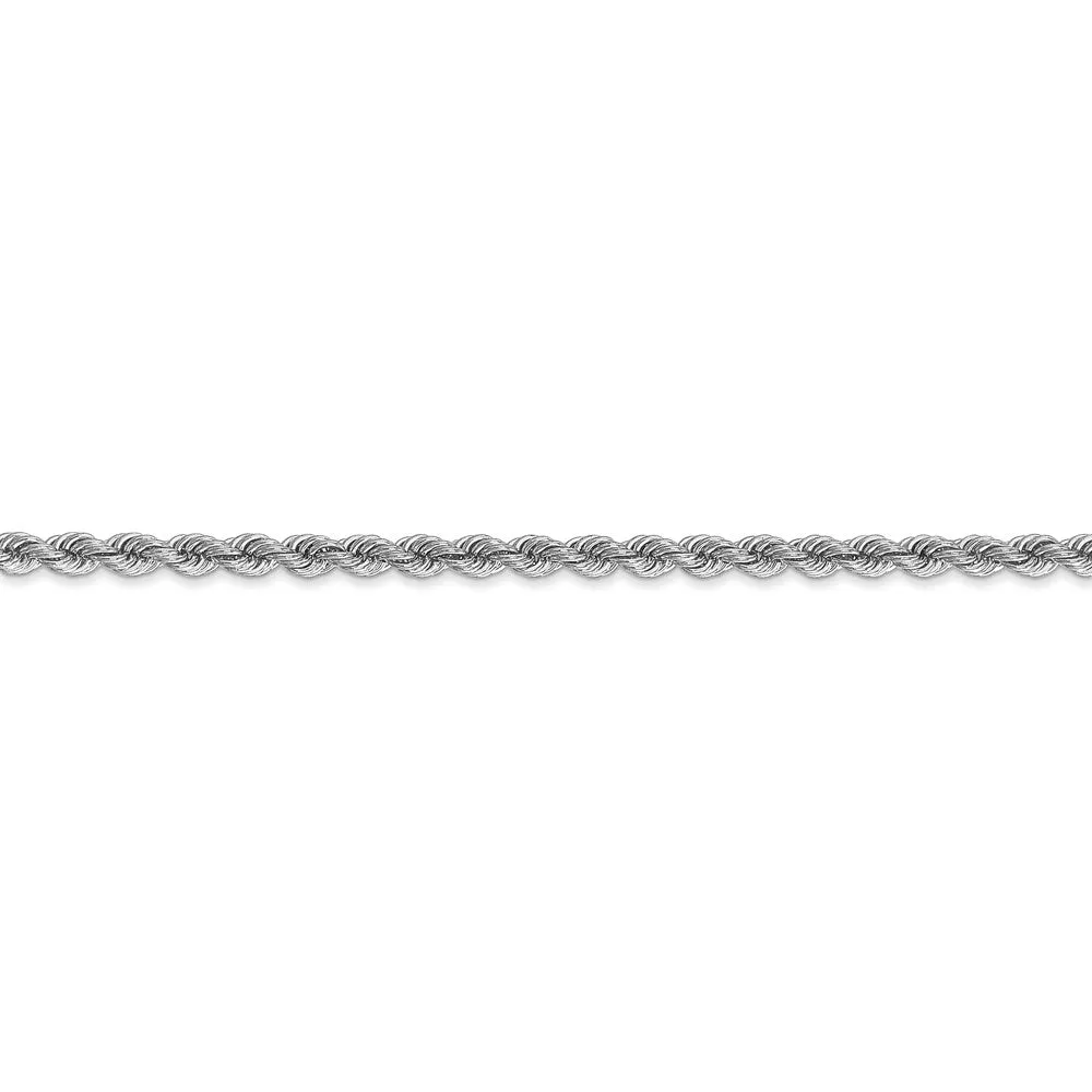 14K White Gold 2.75mm Regular Rope Chain