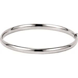 14k White Gold 4.75mm Hinged Bangle Bracelet