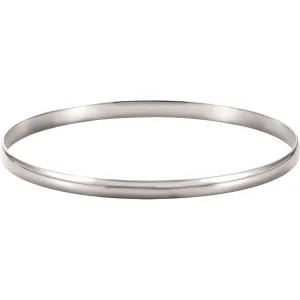 14k White Gold 4mm Half Round Bangle Bracelet