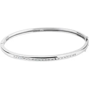 14k White Gold 5/8 CTW Diamond Bangle Bracelet
