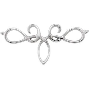 14k White Gold Bracelet Center