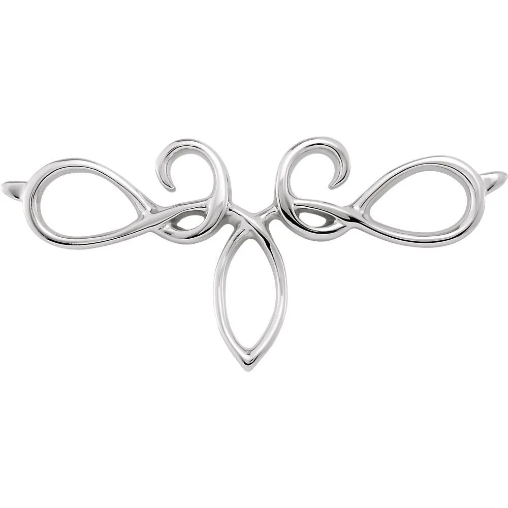 14k White Gold Bracelet Center