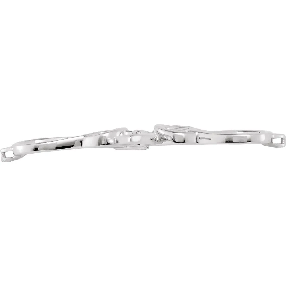 14k White Gold Bracelet Center