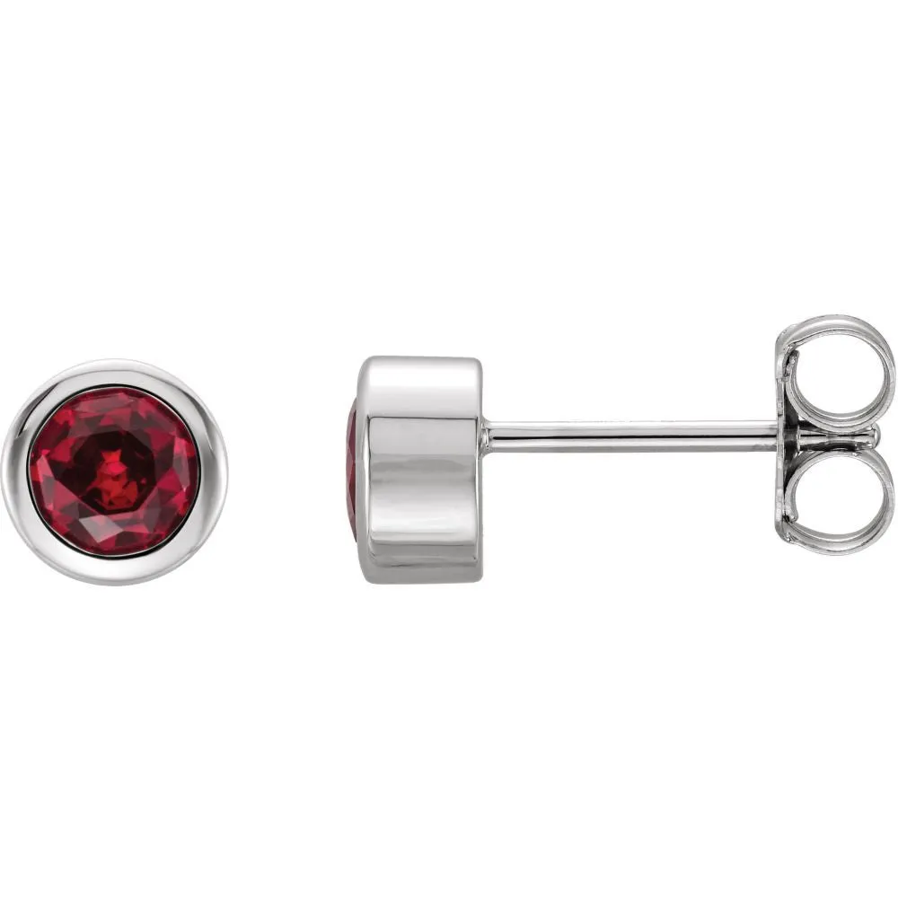 14k White Gold Chatham® Created Ruby Earrings