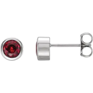 14k White Gold Chatham® Created Ruby Earrings