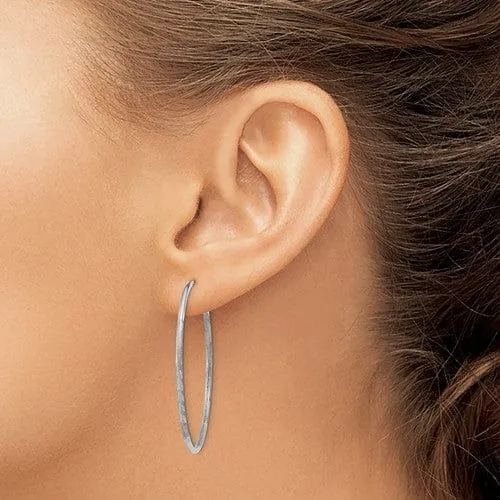 14k White Gold D.C Endless Hoop Earrings 1.5mm x 41mm