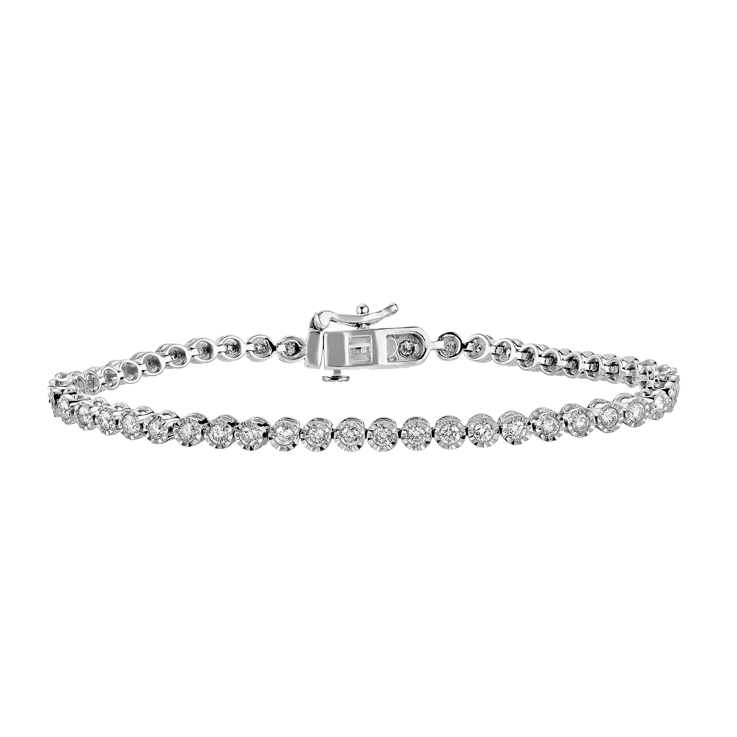 14K White Gold Diamond Bracelets