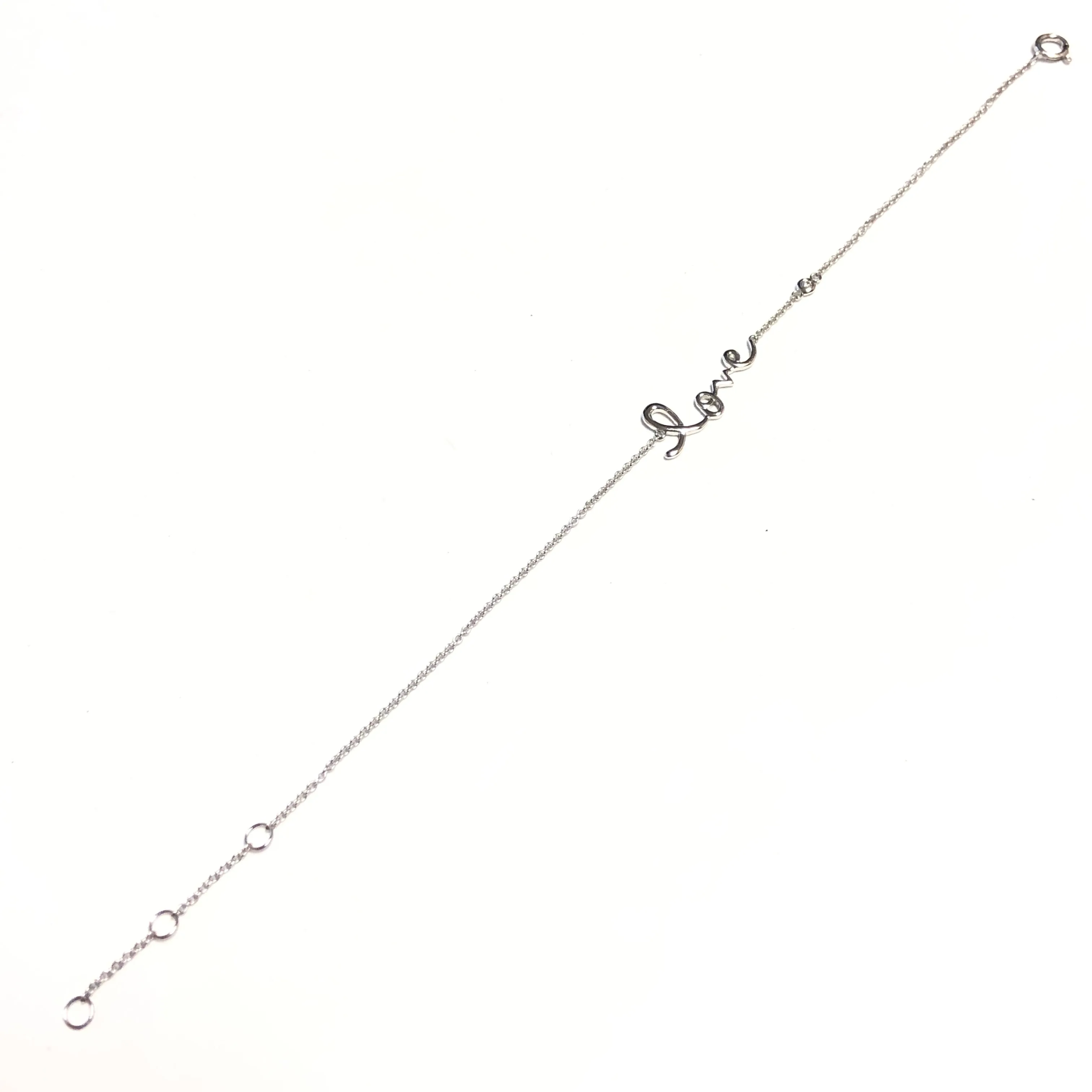 14K White Gold Diamond LOVE Bracelet