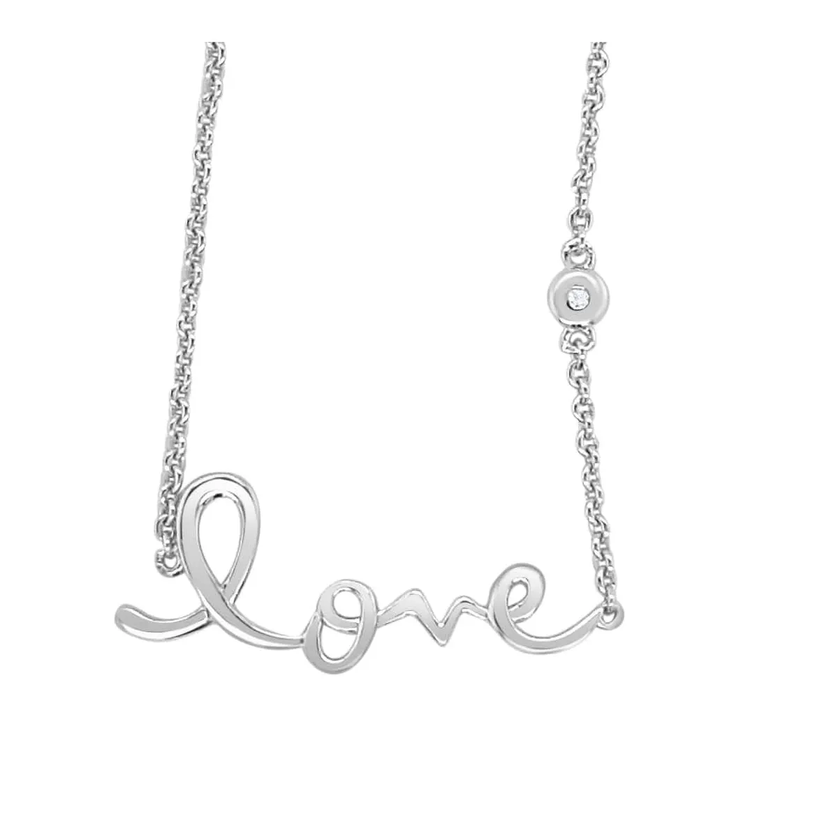 14K White Gold Diamond LOVE Bracelet