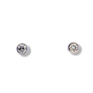 14K White Gold Diamond Stud Earrings