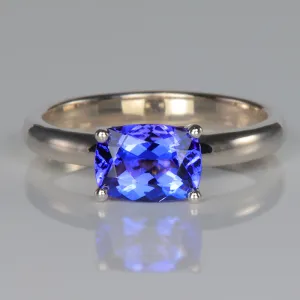 14K White Gold East West Tanzanite Ring 1.43 Carats