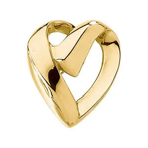 14k White Gold Heart Chain Slide