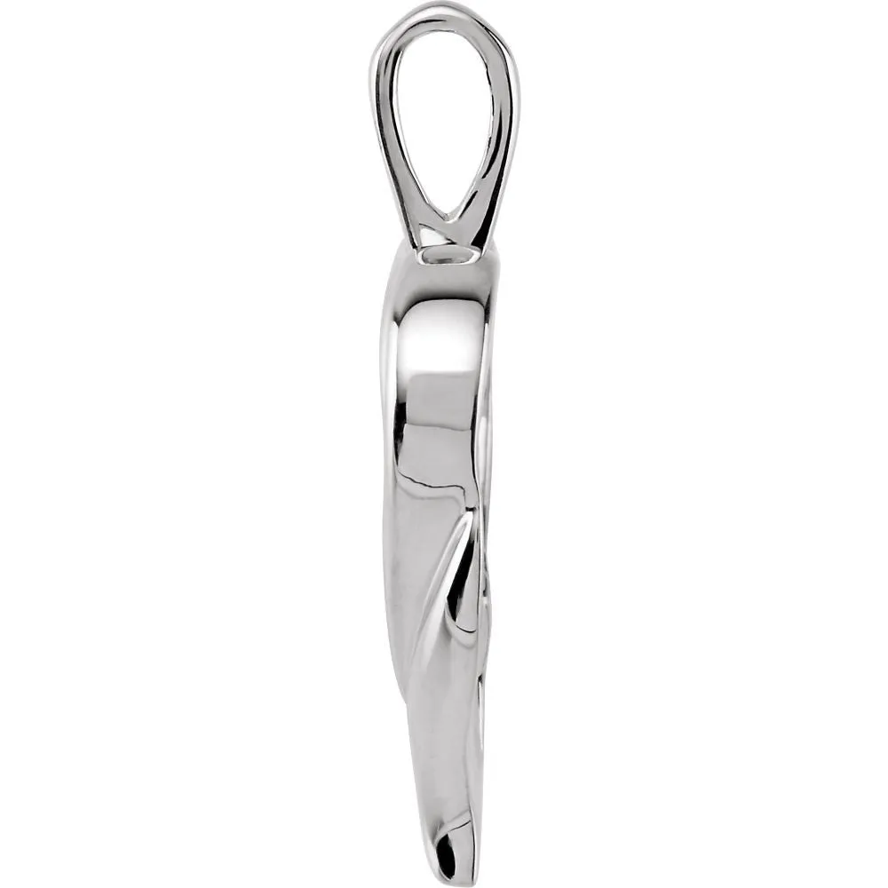 14k White Gold Heart Pendant