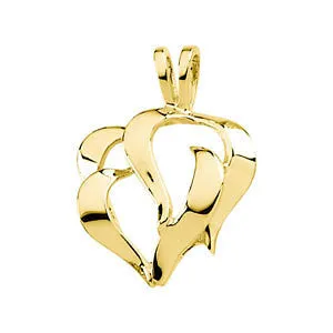 14k White Gold Heart Pendant