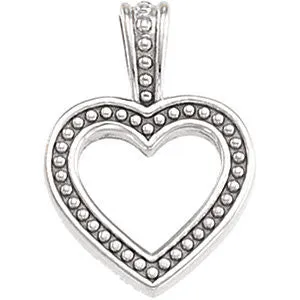 14k White Gold Heart Pendant