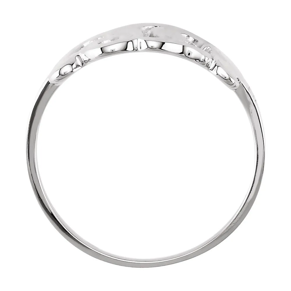 14k White Gold Initial Rings, Size 6