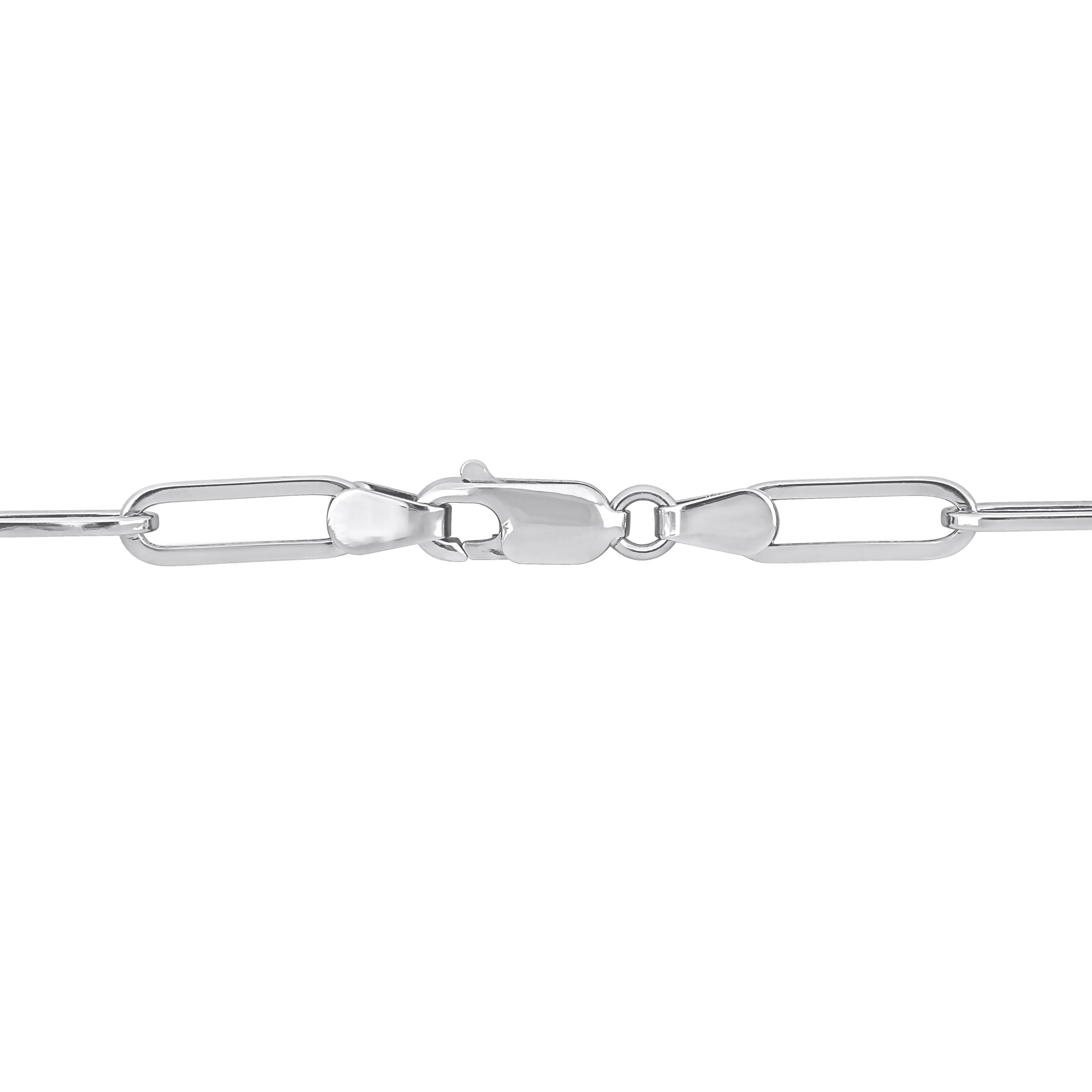 14K White Gold Paperclip Bracelet 4.3 MM