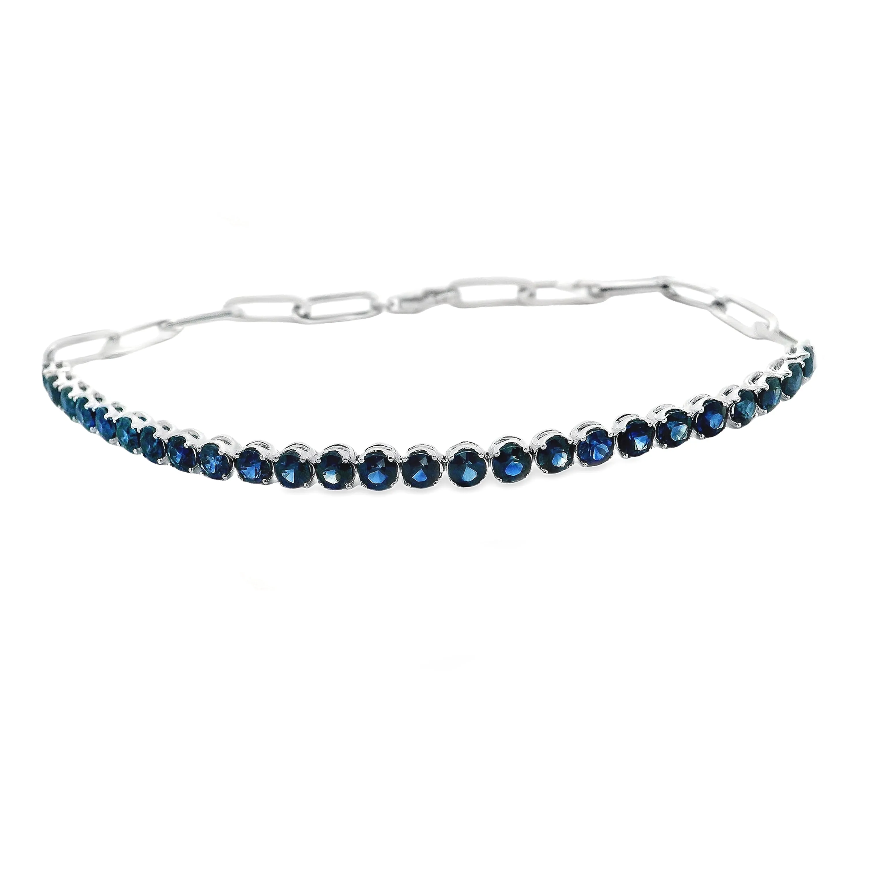 14k White Gold Sapphire Bracelet