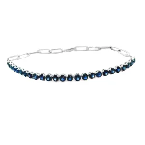 14k White Gold Sapphire Bracelet