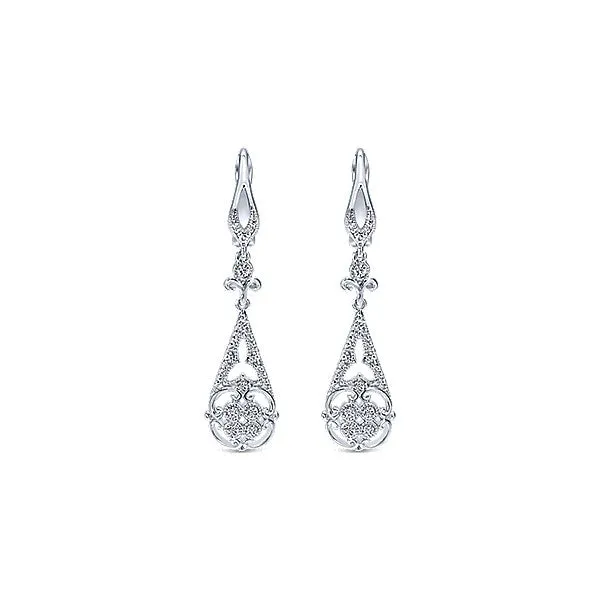 14k White Gold Victorian Drop