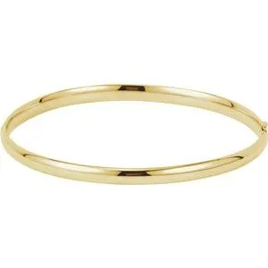 14K Yellow 4 mm Hinged Bangle Bracelet