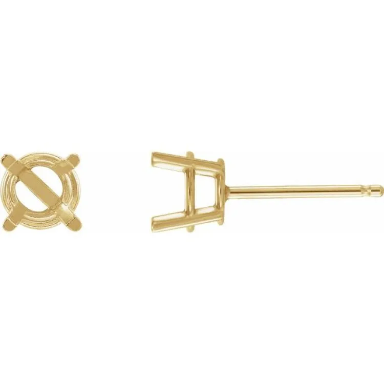 14K Yellow 7 mm Lab-Grown Ruby Stud Earrings