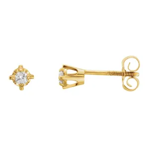 14k Yellow Gold .03 CTW Diamond Youth Earrings