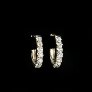 14K Yellow Gold 0.46 CTW Diamond Huggie Hoops