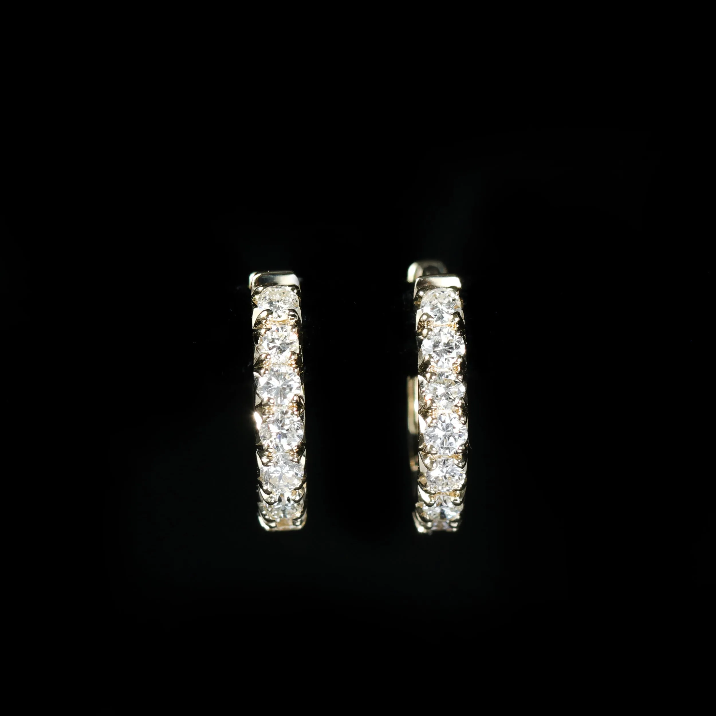 14K Yellow Gold 0.46 CTW Diamond Huggie Hoops