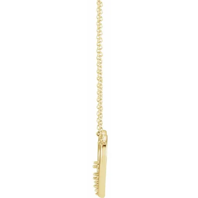 14K Yellow Gold 1-Stone Family Heart 16" Necklace Mounting