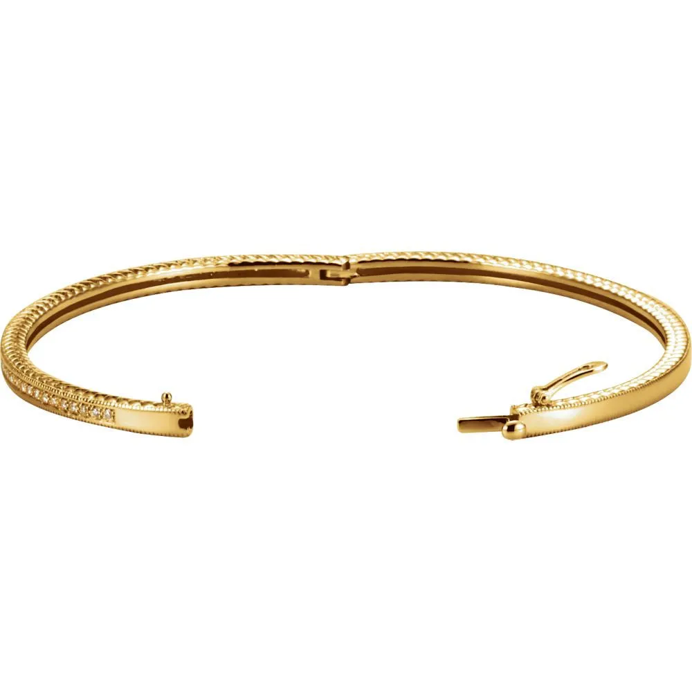 14k Yellow Gold 1/3 CTW Diamond Bangle Bracelet