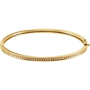 14k Yellow Gold 1/3 CTW Diamond Bangle Bracelet