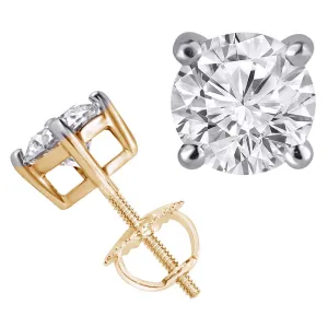 14K Yellow Gold 1.50TDW Lab Diamond Solitaire Earrings