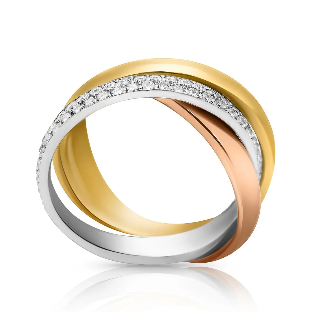 14k Yellow Gold 3 Diamond Rings 0.79 Ctw
