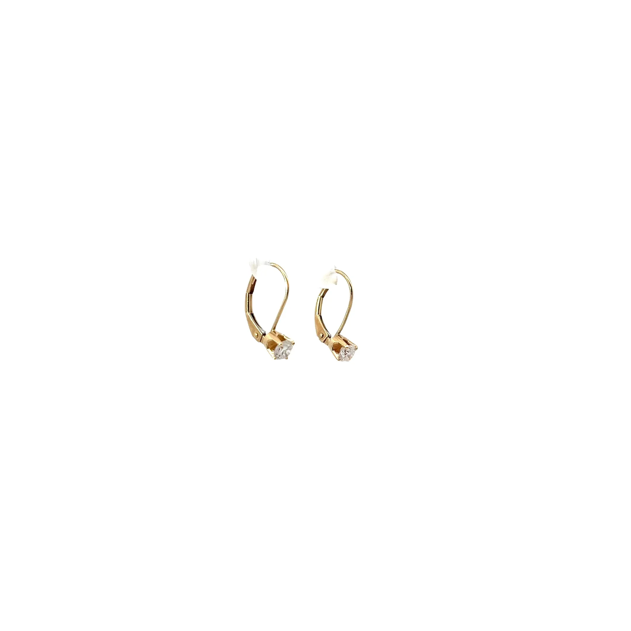 14K YELLOW GOLD .50CT H SI1 ROUND DIAMOND EARRING