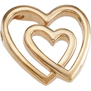 14k Yellow Gold Double Heart Pendant