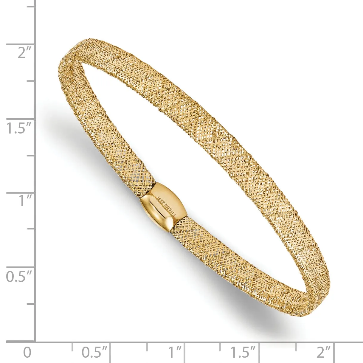 14k Yellow Gold Fancy Stretch 7.5-Inch Bangle Bracelet
