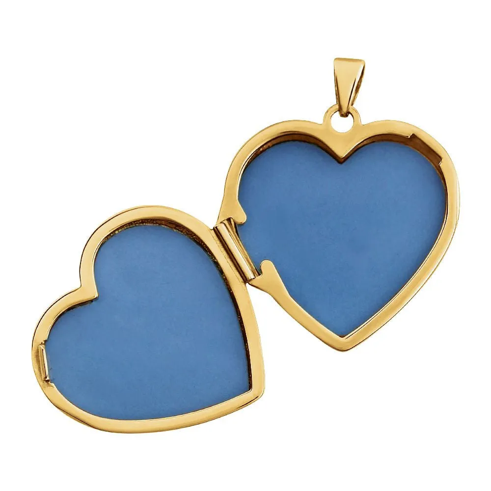 14k Yellow Gold Heart Shaped Locket