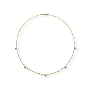 14K Yellow Gold Montana Sapphire/Diamond Neckpiece