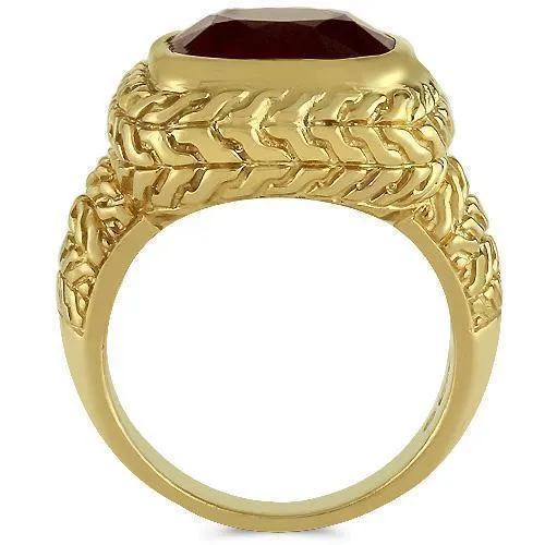 14K Yellow Solid Gold Mens Ruby Ring 9.00 Ctw